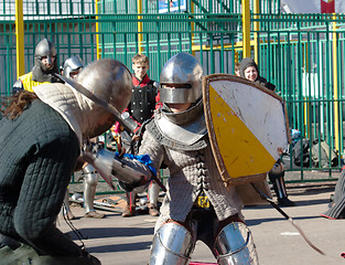 Image showing Knights clash