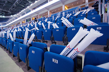 Image showing Numbered seats in row