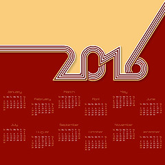 Image showing Striped calendar design for 2016 