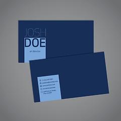 Image showing Simplistic blue business card template