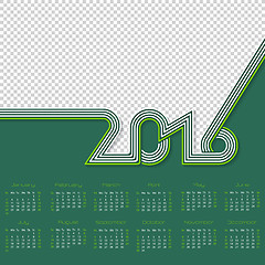 Image showing Striped calendar for year 2016 with place for photo