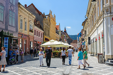 Image showing Outdoor cafe at Republic street, near Council Square, Brasov