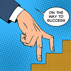 Image showing Up the ladder of success business concept businessman fingers