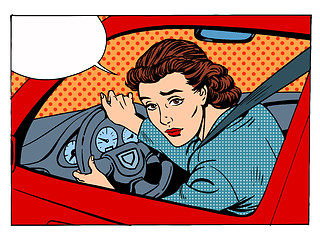 Image showing female driver offending transport traffic rules