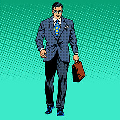 Image showing businessman goes forward