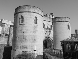 Image showing Black and white Tower of London