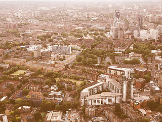 Image showing Retro looking Aerial view of London