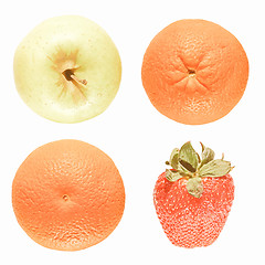 Image showing Retro looking Fruits isolated