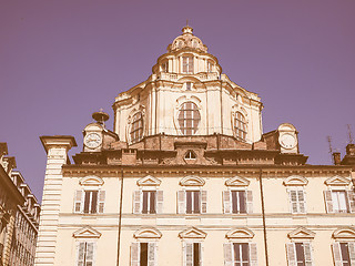 Image showing Retro looking San Lorenzo church in Turin