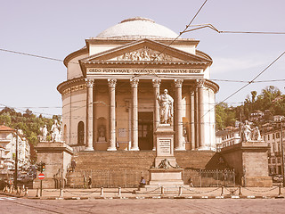 Image showing Retro looking Gran Madre church Turin