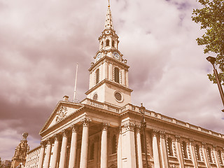 Image showing Retro looking St Martin church in London