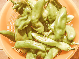 Image showing Retro looking Green peppers