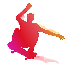 Image showing Skaterboarder performing a trick