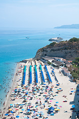 Image showing Top view of the church located on the island of Tropea, Calabria