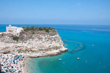 Image showing Top view of the church located on the island of Tropea, Calabria