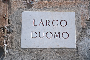 Image showing Road sign indicating a street name in Italian 