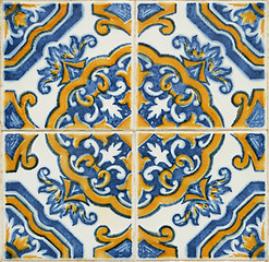 Image showing Traditional Portuguese glazed tiles