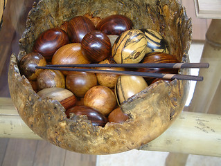 Image showing wooden eggs