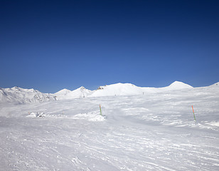 Image showing Ski slope at sun day