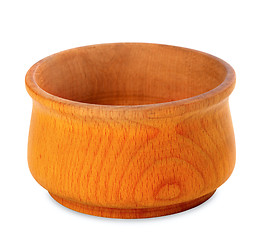 Image showing Wooden bowl on white background
