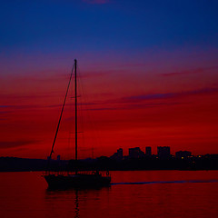 Image showing Sunrise over the river