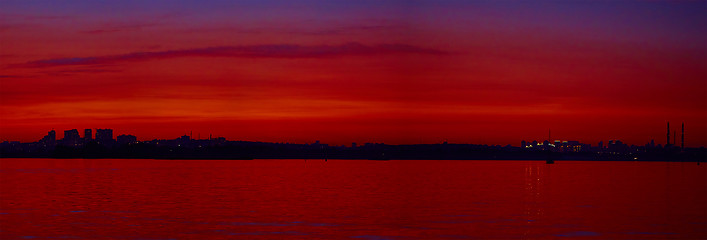 Image showing Sunrise over the river