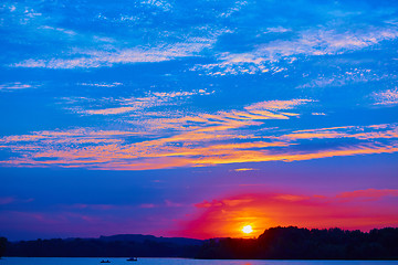 Image showing Sunrise over the river