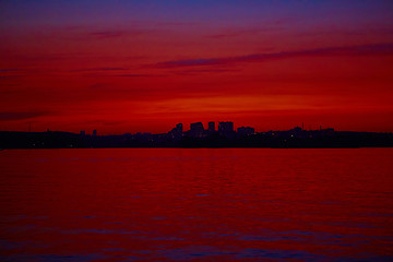 Image showing Sunrise over the river