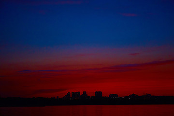 Image showing Sunrise over the river