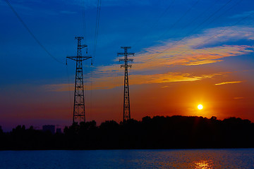 Image showing Sunrise over the river