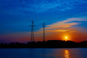 Image showing Sunrise over the river