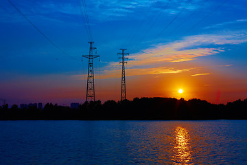 Image showing Sunrise over the river