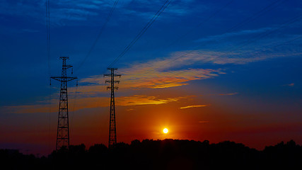 Image showing Sunrise over the river