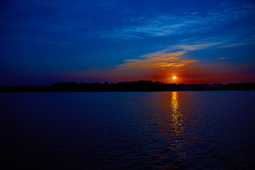 Image showing Sunrise over the river