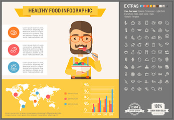 Image showing Healthy Food flat design Infographic Template