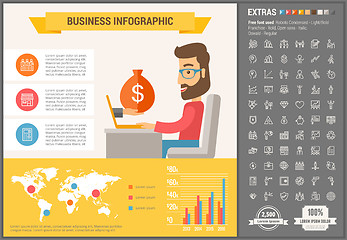 Image showing Business flat design Infographic Template