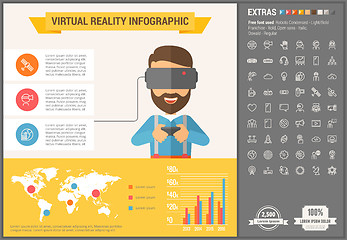 Image showing Virtual Reality flat design Infographic Template