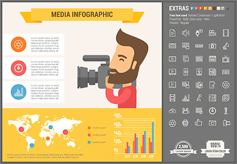 Image showing Media flat design Infographic Template