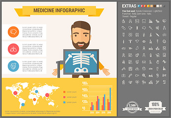 Image showing Medicine flat design Infographic Template