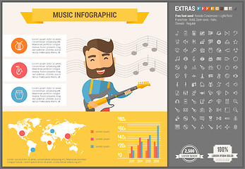 Image showing Music flat design Infographic Template