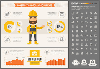 Image showing Construction flat design Infographic Template