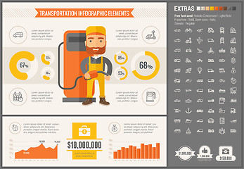 Image showing Transportation flat design Infographic Template