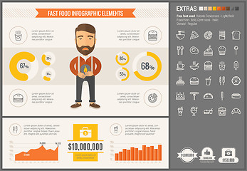 Image showing Fast food flat design Infographic Template