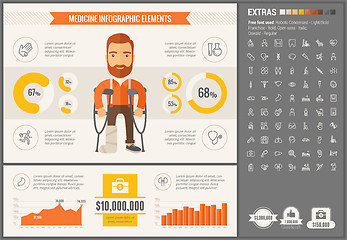 Image showing Medicine flat design Infographic Template