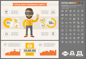 Image showing Virtual Reality flat design Infographic Template