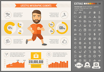 Image showing Sports flat design Infographic Template