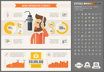 Image showing Music flat design Infographic Template