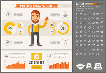 Image showing Healthy Food flat design Infographic Template