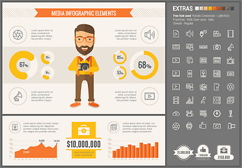 Image showing Media flat design Infographic Template