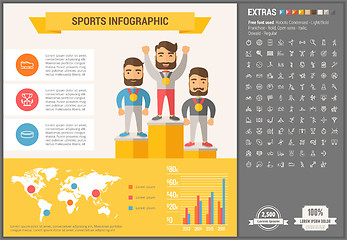 Image showing Sports flat design Infographic Template